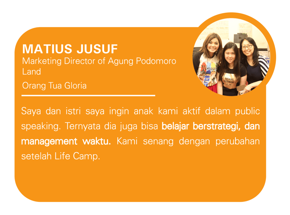 Testimoni peserta program liburan sekolah Life Camp oleh Matius Jusuf